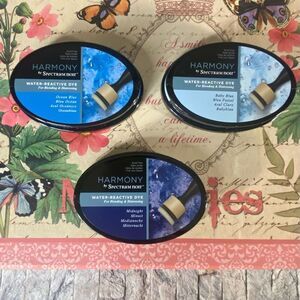 Spectrum Noir Harmony Water Reactive Ink Pads Blue Collection NWOT 3 Package Set